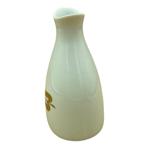 Porsgrund Norway Varefakta Cruet Vase P555 White Gold Bird Emblem 5.5” x 3.5” - Picture 2 of 9